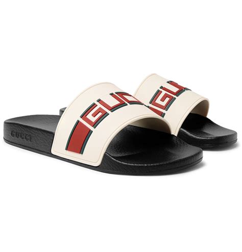 white gucci rubber slides